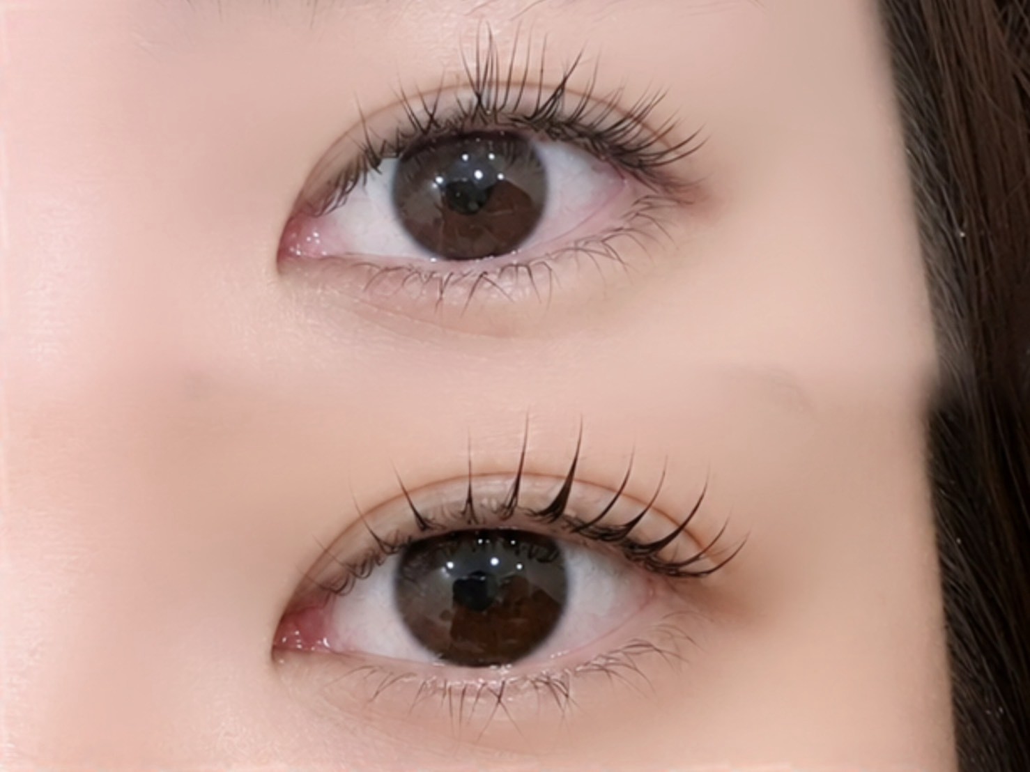 自まつ毛を活かしたナチュラルなまつ毛パーマの仕上がり