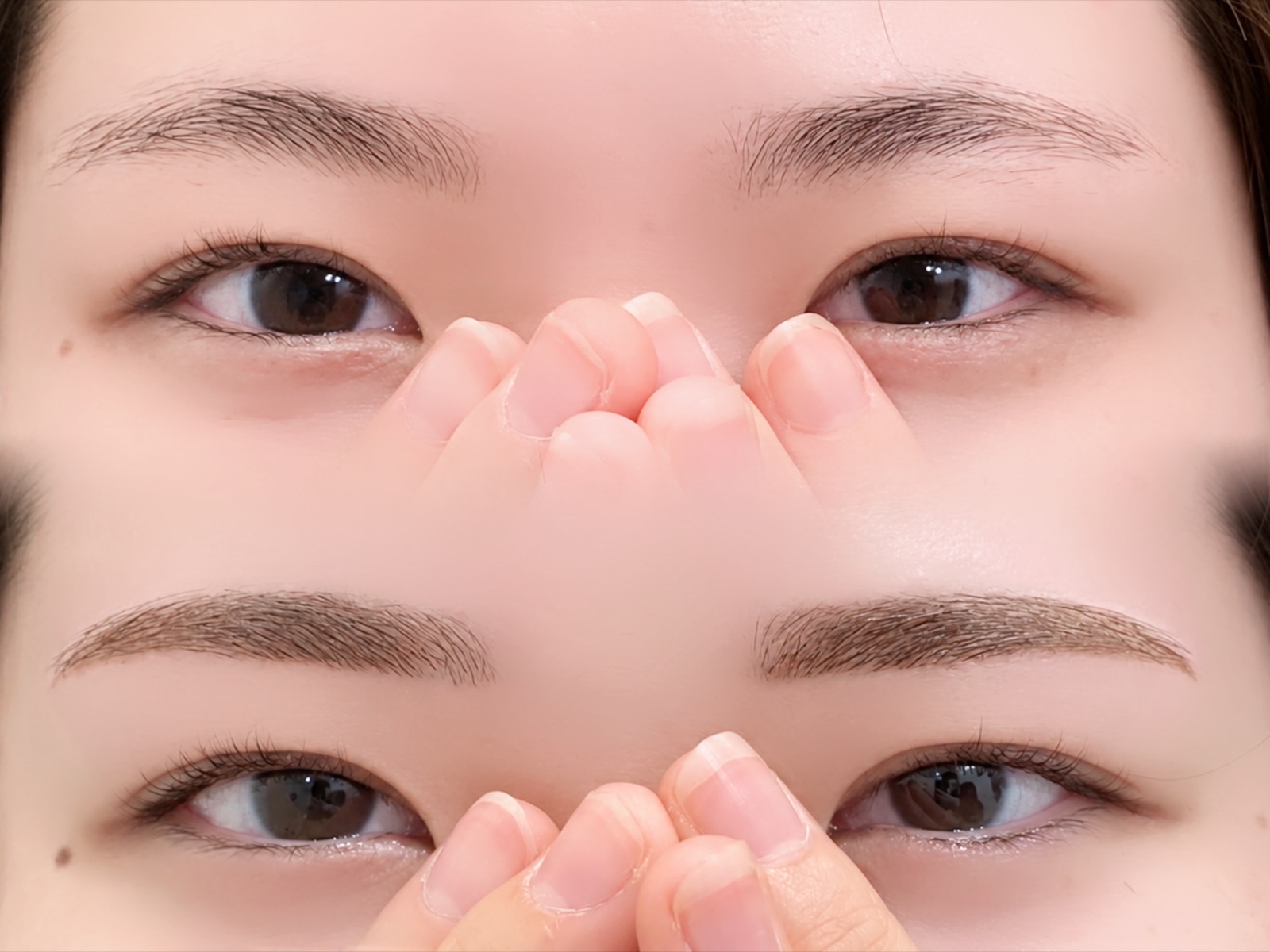 アイブロウ施術前後の眉の比較
