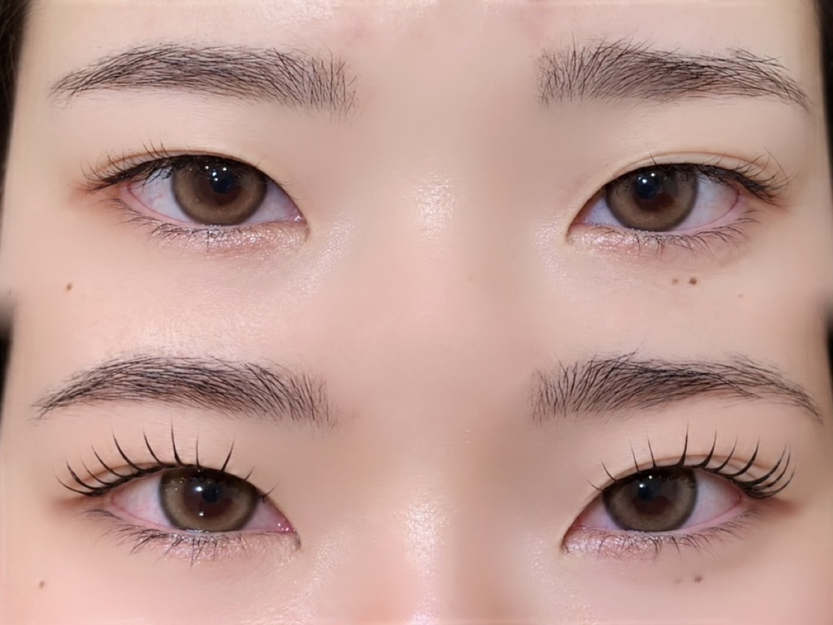 まつ毛パーマでカールがついた仕上がり
